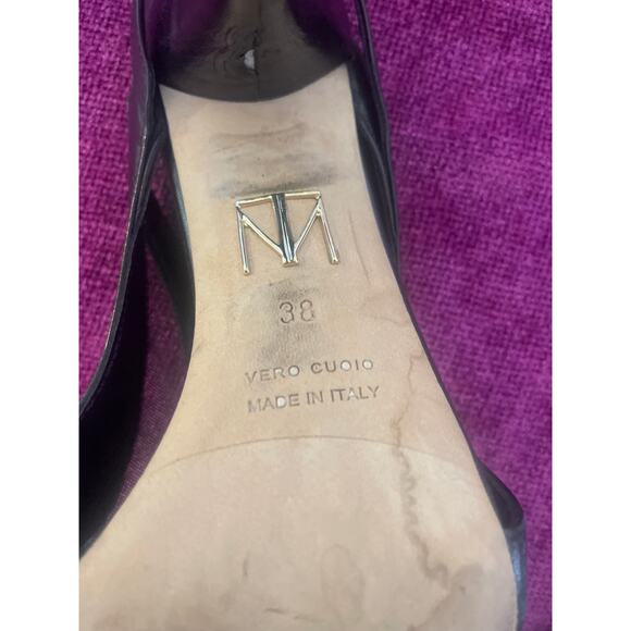 TAMARA MELLON Black Capretto Zeitgeist Mules 105mm Heels Size 38 US 8 SEXY Shoes - Picture 7 of 7